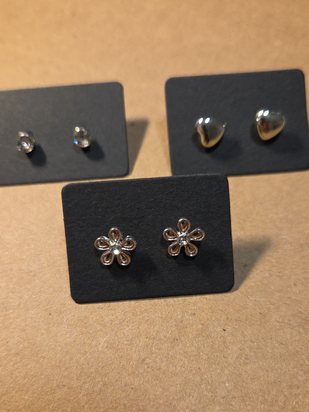 Silver Flower Stud Earrings - Women's Jewelry